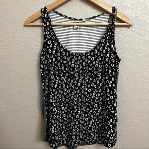 Dolan left coast animal print color block tank top